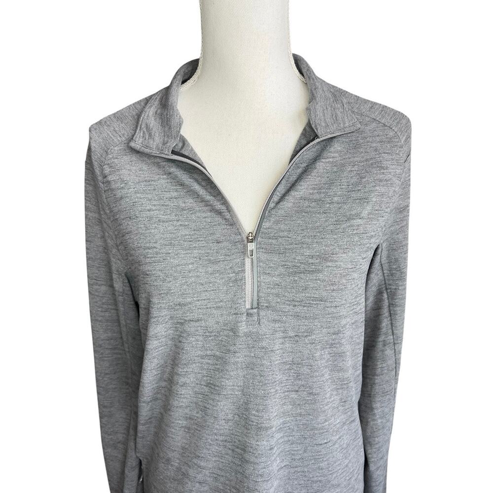 Lululemon heathered gray 1/4 zip pullover long sleeve activewear workout medium - Picture 2 of 8